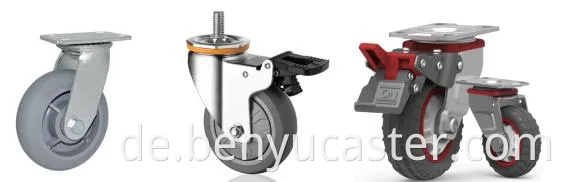 2,5 "Nylon+Pu Caster Wheel in schwarzer Farbe mit Verschleiß widerstehen